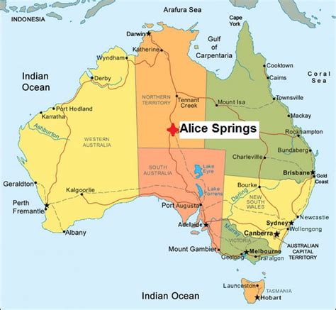 alice springs australia on map